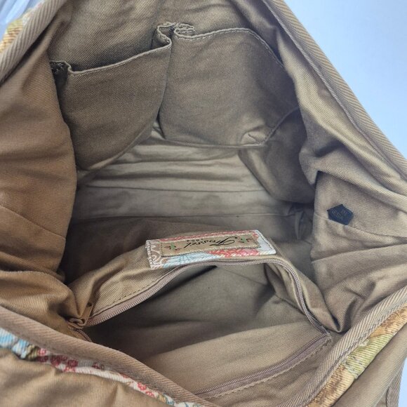 Fossil Cotton Patchwork Messenger Crossbody Shoulder Bag with Key Tag - Picture 14 of 16